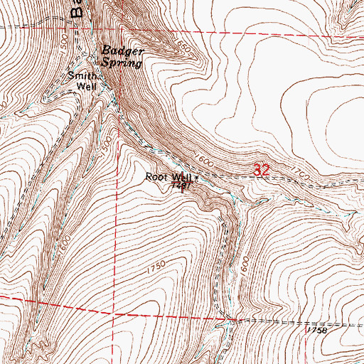 Topographic Map of Root Well, WA
