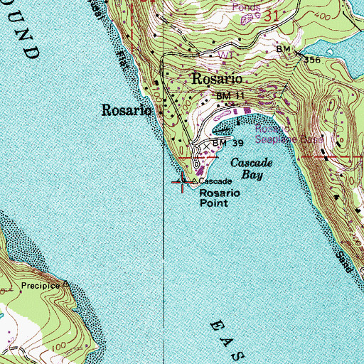 Topographic Map of Rosario Point, WA
