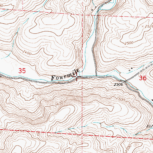 Topographic Map of Rose Creek, WA