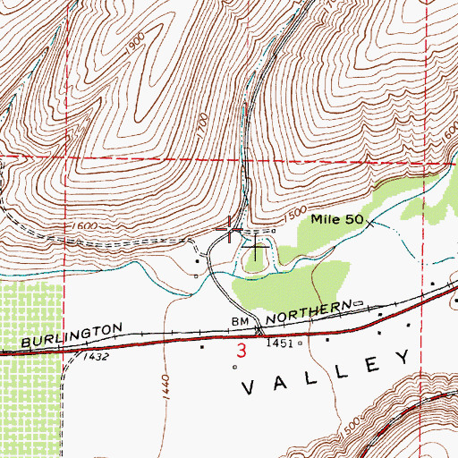 Topographic Map of Rose Gulch, WA