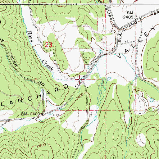 Topographic Map of Ross Creek, WA