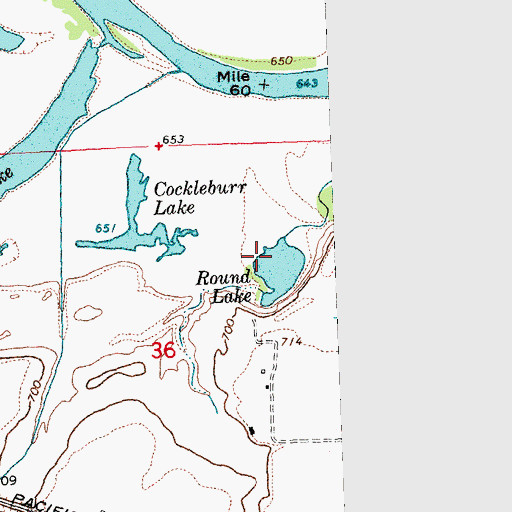 Topographic Map of Round Lake, WA