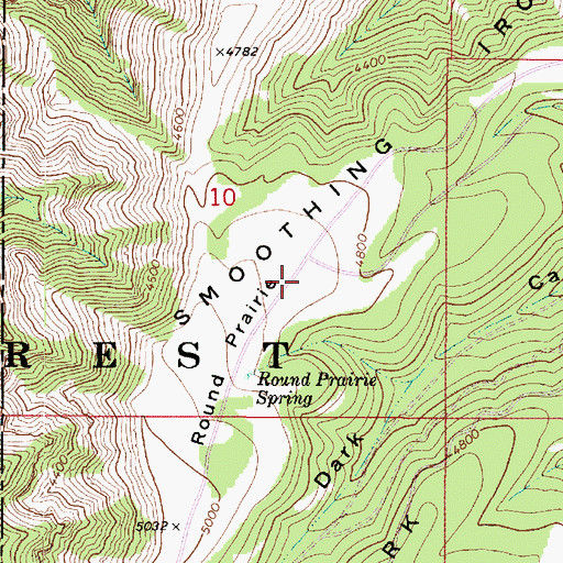 Topographic Map of Round Prairie, WA