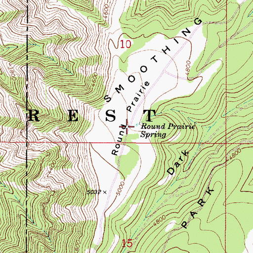 Topographic Map of Round Prairie Spring, WA