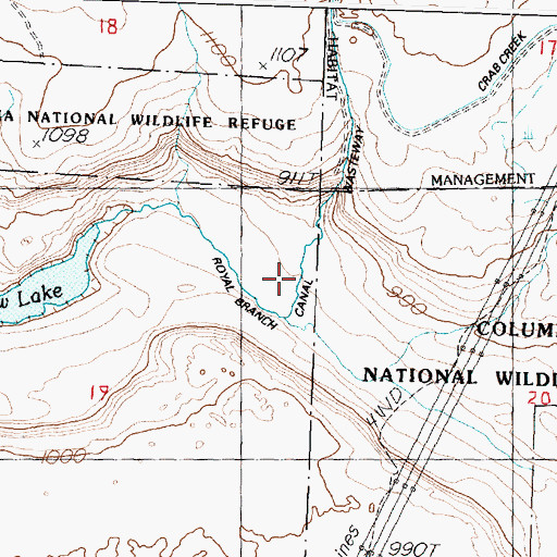 Topographic Map of Royal Branch Canal Wasteway, WA