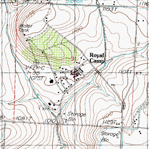 Topographic Map of Royal Camp, WA