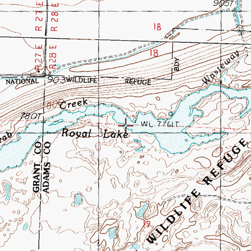 Topographic Map of Royal Lake, WA