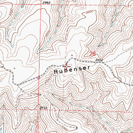 Topographic Map of Rubenser Ridge, WA