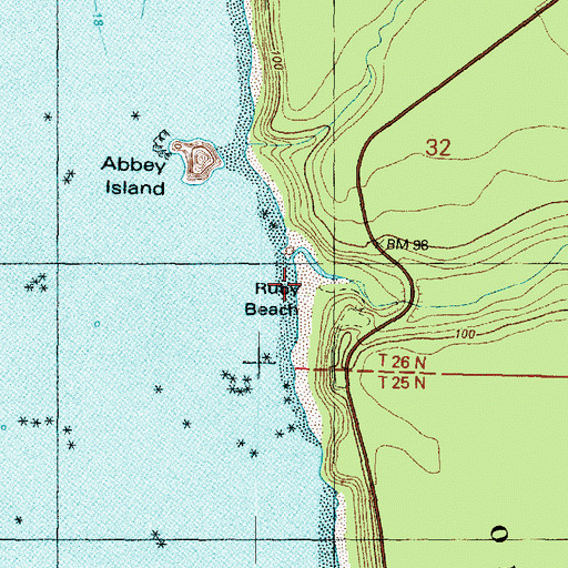 Topographic Map of Ruby Beach, WA