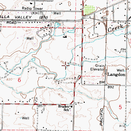 Topographic Map of Russell Creek, WA