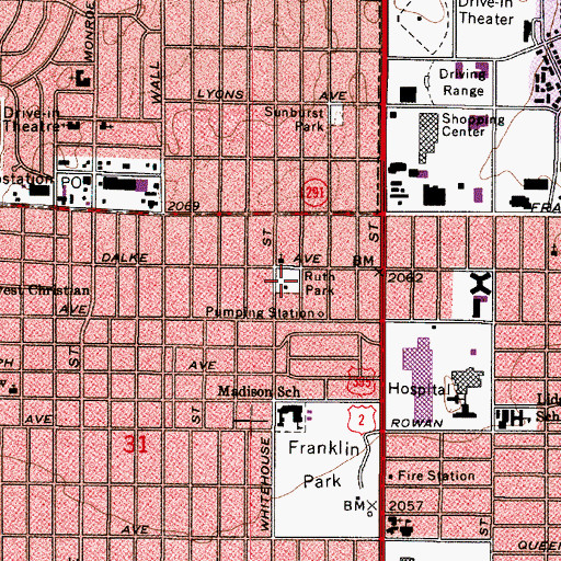 Topographic Map of Ruth Park, WA