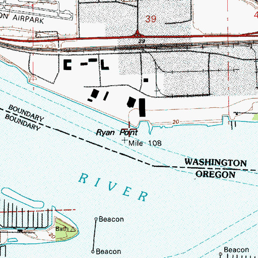 Topographic Map of Ryan Point, WA