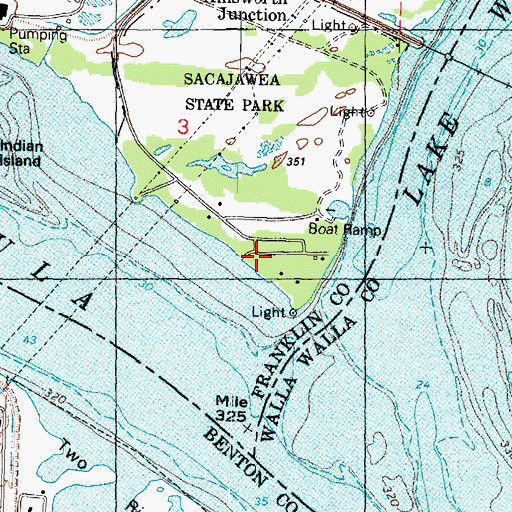 Topographic Map of Sacajawea State Park, WA