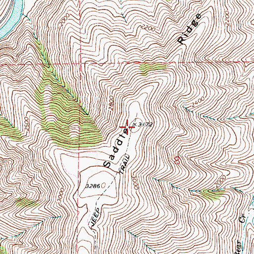 Topographic Map of Saddle Ridge, WA