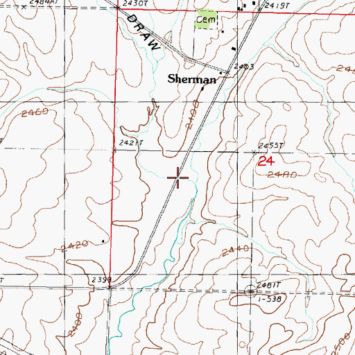 Topographic Map of Sage Hen Draw, WA