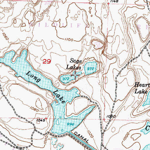 Topographic Map of Sage Lakes, WA