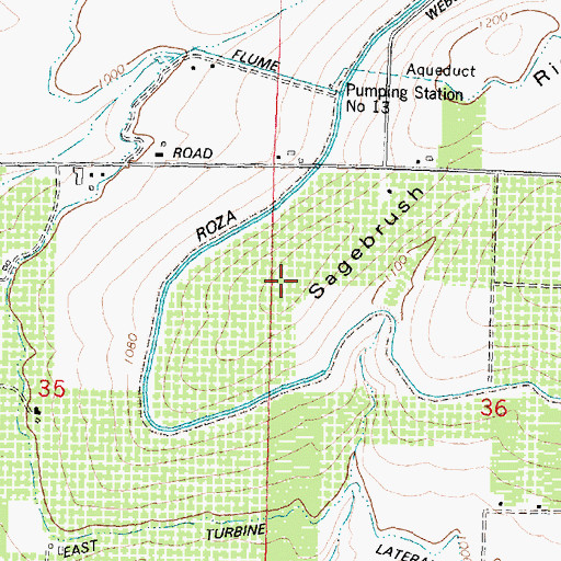 Topographic Map of Sagebrush Ridge, WA