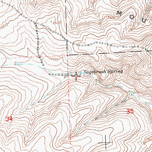 Topographic Map of Sagebrush Spring, WA