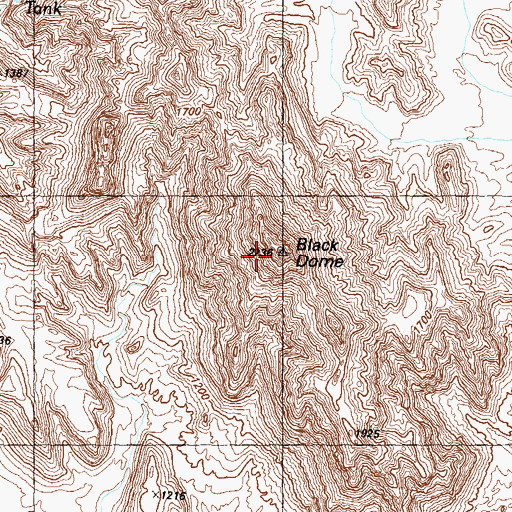 Topographic Map of Black Dome, AZ