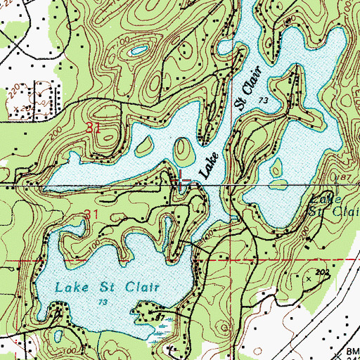 Topographic Map of Lake Saint Clair, WA