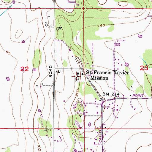 Topographic Map of Saint Francis Xavier Mission, WA