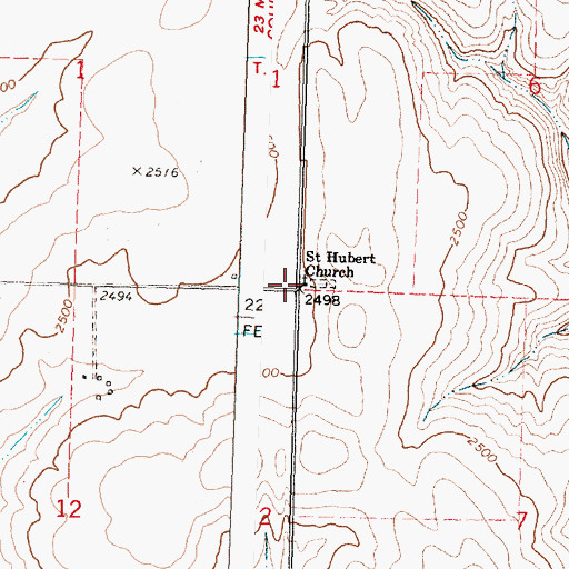Topographic Map of Saint Hubert Church, WA