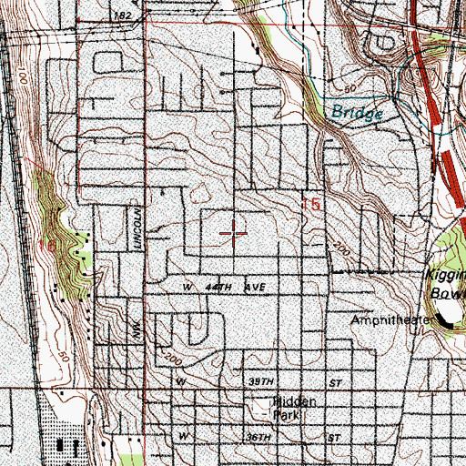 Topographic Map of Saint James School, WA