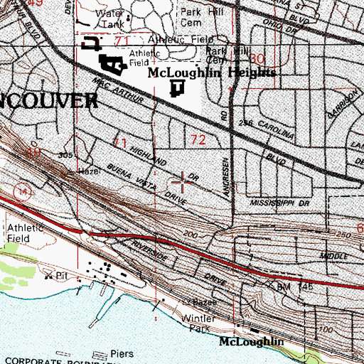Topographic Map of Saint Joseph Catholic School, WA