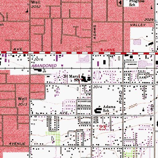 Topographic Map of Saint Mary's Catholic School, WA