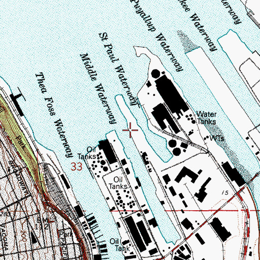 Topographic Map of Saint Paul Waterway, WA