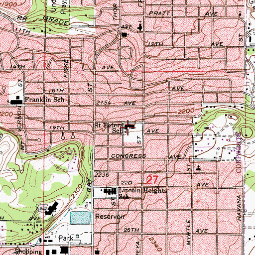 Topographic Map of All Saints Catholic School, WA