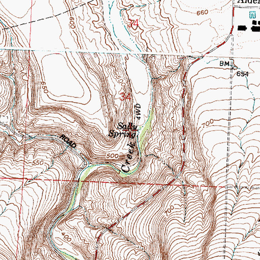 Topographic Map of Sally Spring, WA