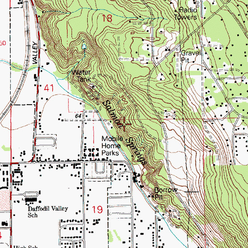 Topographic Map of Salmon Springs, WA