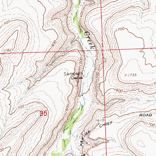 Topographic Map of Sampson Cabin, WA