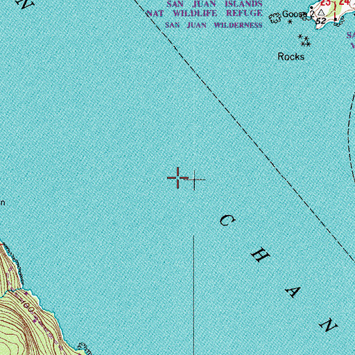 Topographic Map of San Juan Channel, WA