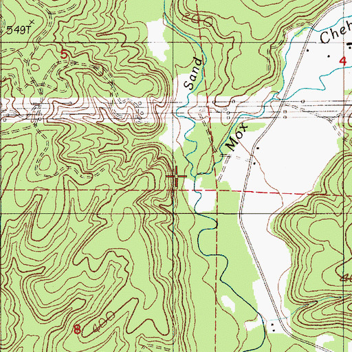 Topographic Map of Sand Creek, WA