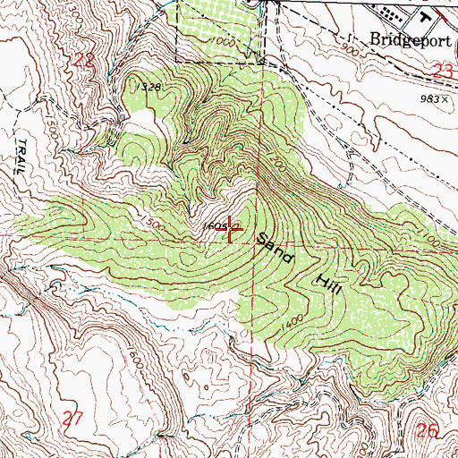 Topographic Map of Sand Hill, WA