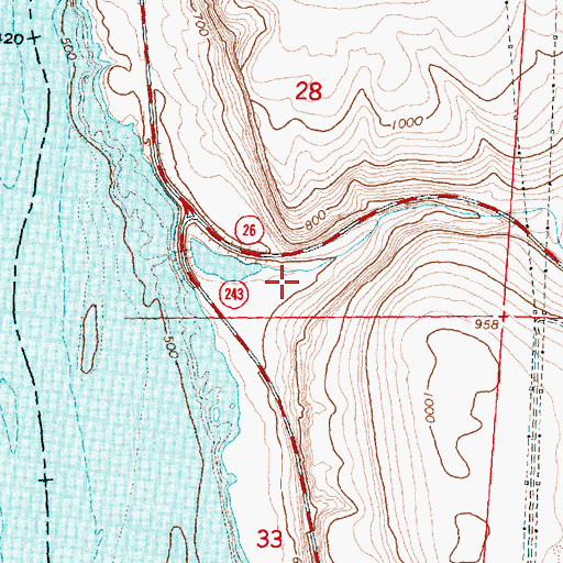 Topographic Map of Sand Hollow, WA