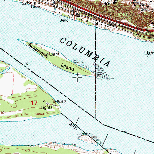 Topographic Map of Ackerman Island, WA