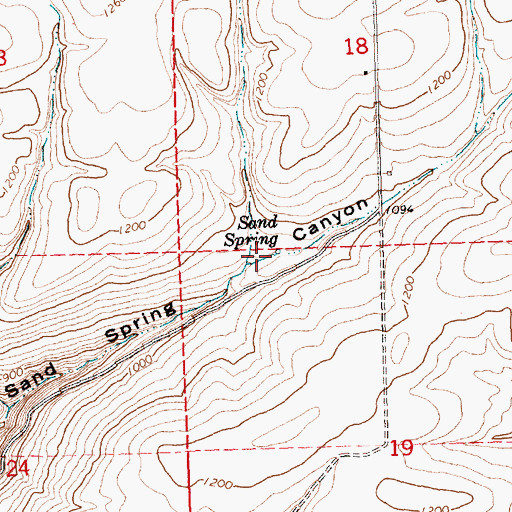 Topographic Map of Sand Spring, WA
