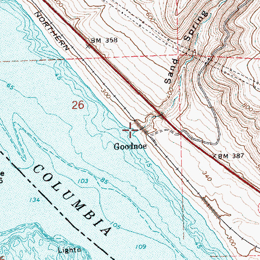 Topographic Map of Sand Spring Canyon, WA
