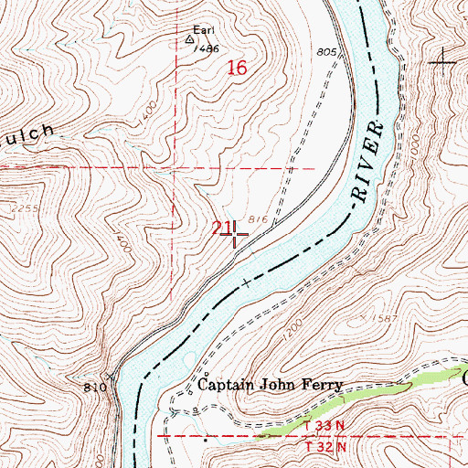 Topographic Map of Sandal Gulch, WA