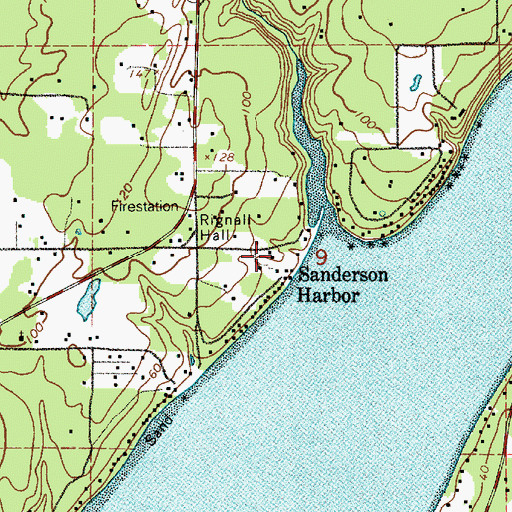 Topographic Map of Sanderson Harbor, WA
