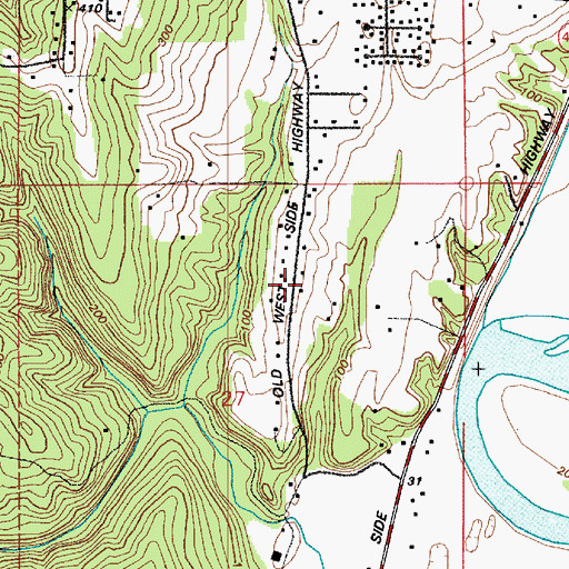 Topographic Map of Sandy Bend School, WA