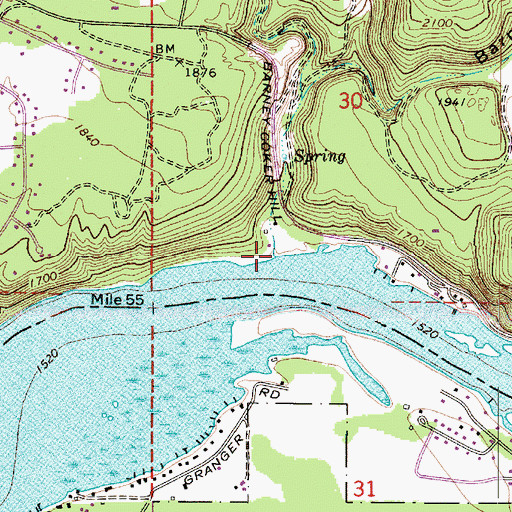 Topographic Map of Sandy Canyon, WA