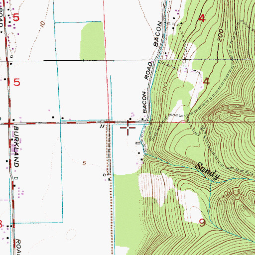 Topographic Map of Sandy Creek, WA