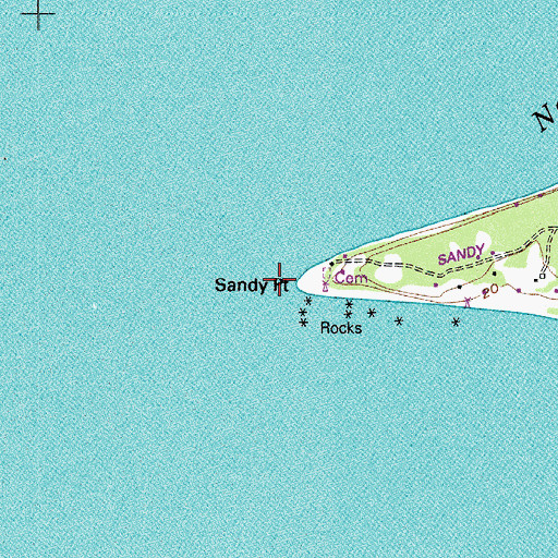 Topographic Map of Sandy Point, WA