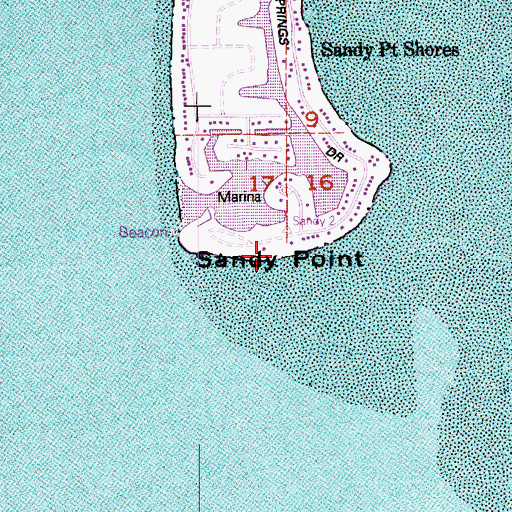 Topographic Map of Sandy Point, WA