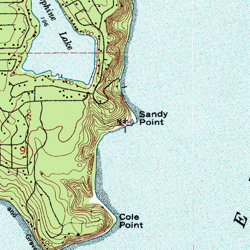 Topographic Map of Sandy Point, WA