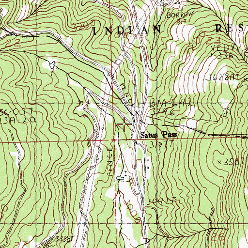 Topographic Map of Satus Pass, WA